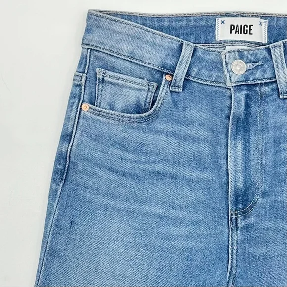 Paige Stella Crop High Waisted Straight Leg Jeans in Seawater Size 24 - Picture 15 of 15